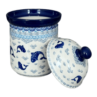 A picture of a Polish Pottery CA 1.3 Liter Canister (Koi Pond) | A492-2372X as shown at PolishPotteryOutlet.com/products/1-3-liter-canister-koi-pond-a492-2372x