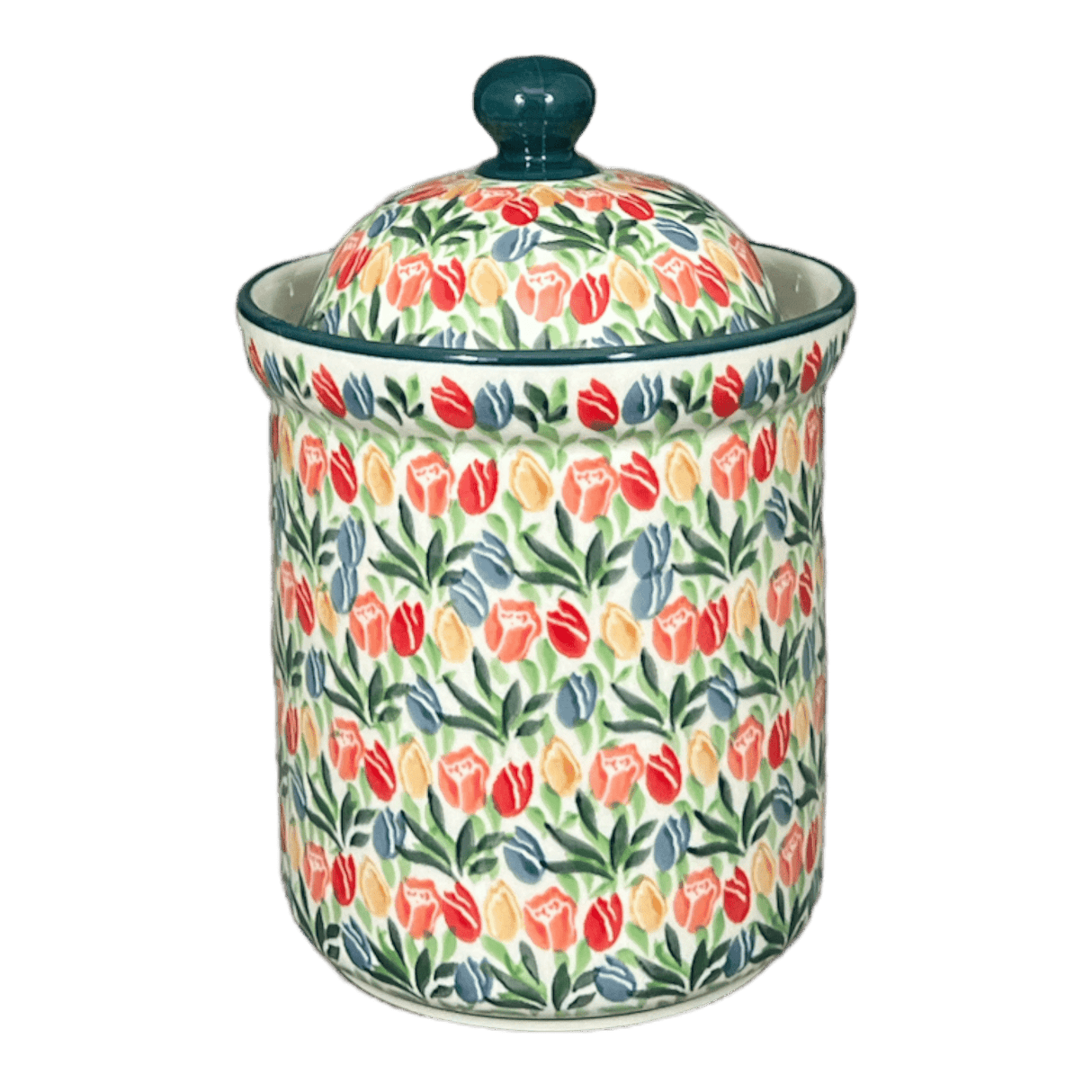 Canister, 1.3 Liter in "Tulip Burst" by Ceramika Artystyczna | A492-U4226