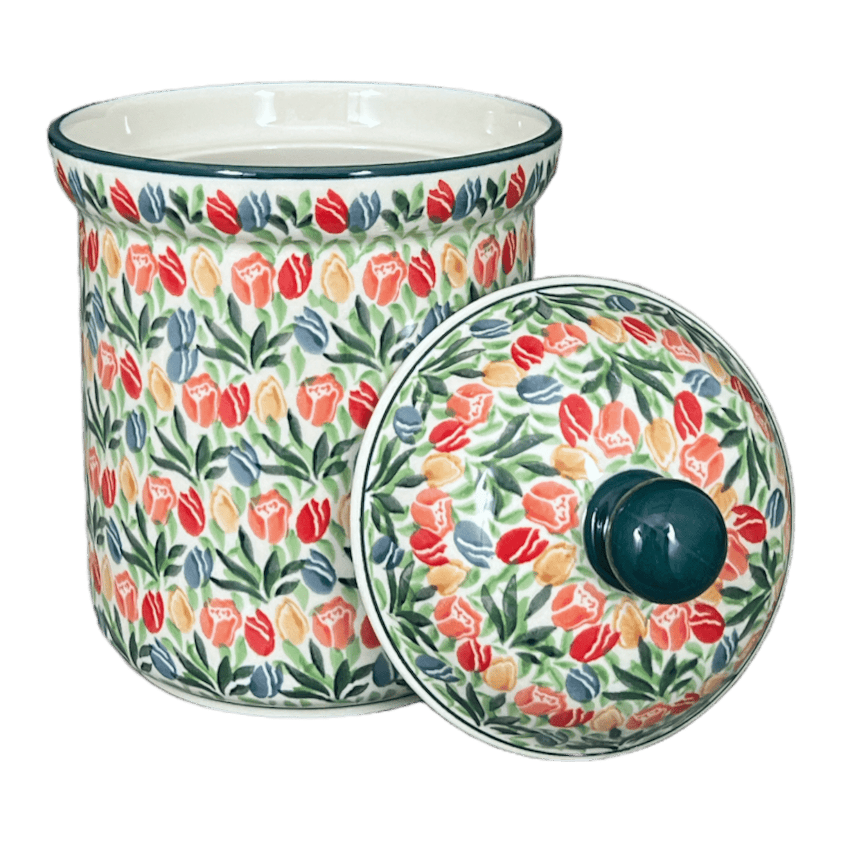 Canister, 1.3 Liter in "Tulip Burst" by Ceramika Artystyczna | A492-U4226