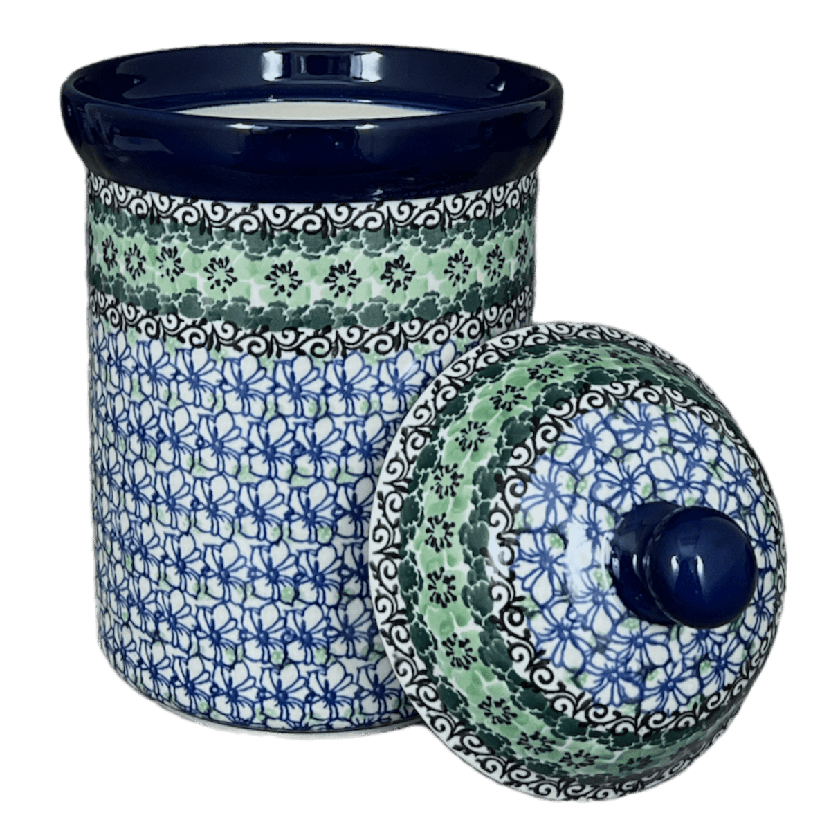 Canister, 1.5 Liter in "Ring of Green" by Ceramika Artystyczna | A493-1479X