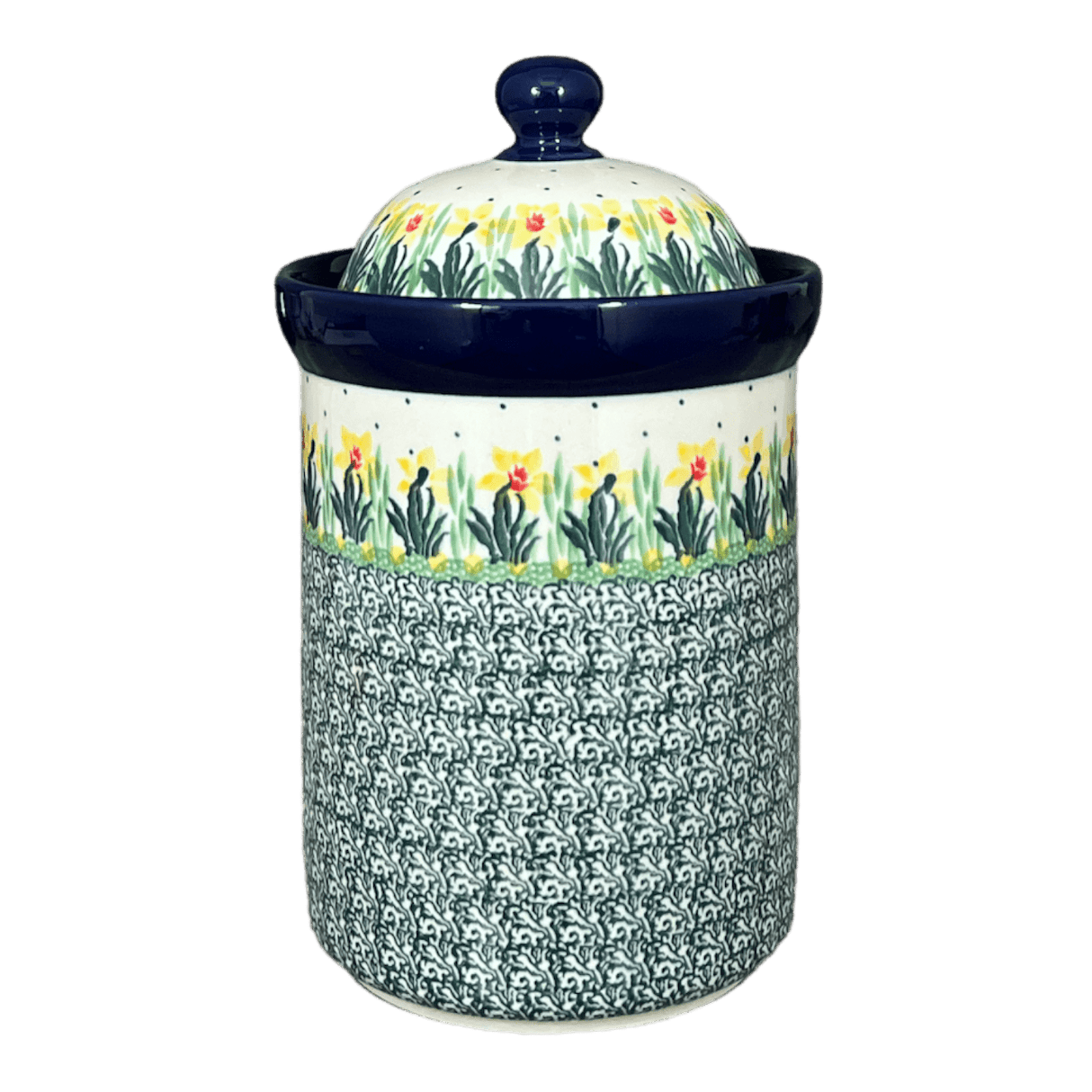 Canister, 1.5 Liter in "Daffodils in Bloom" by Ceramika Artystyczna | A493-2122X