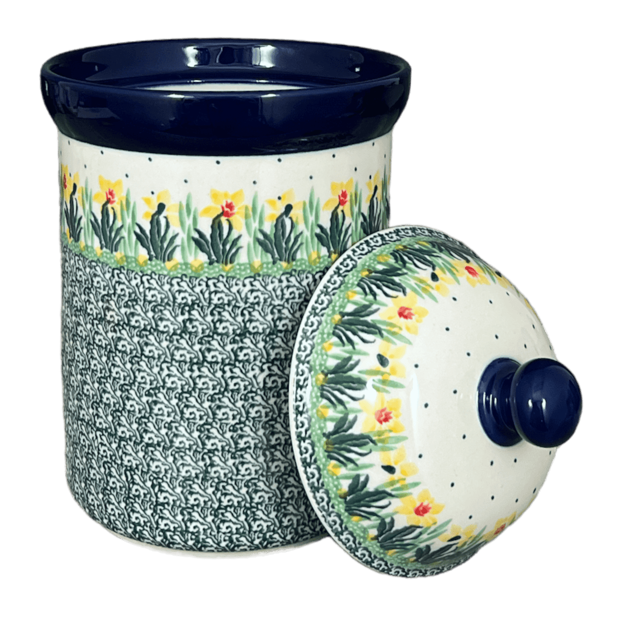 Canister, 1.5 Liter in "Daffodils in Bloom" by Ceramika Artystyczna | A493-2122X