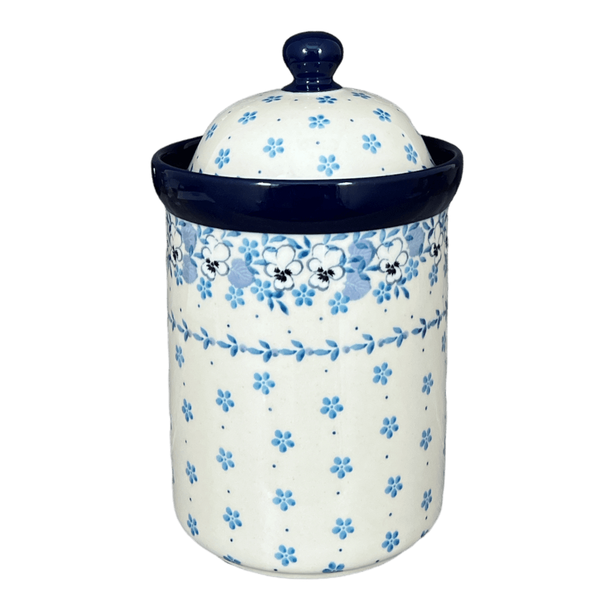 Canister, 1.5 Liter in "Pansy Blues" by Ceramika Artystyczna | A493-2346X