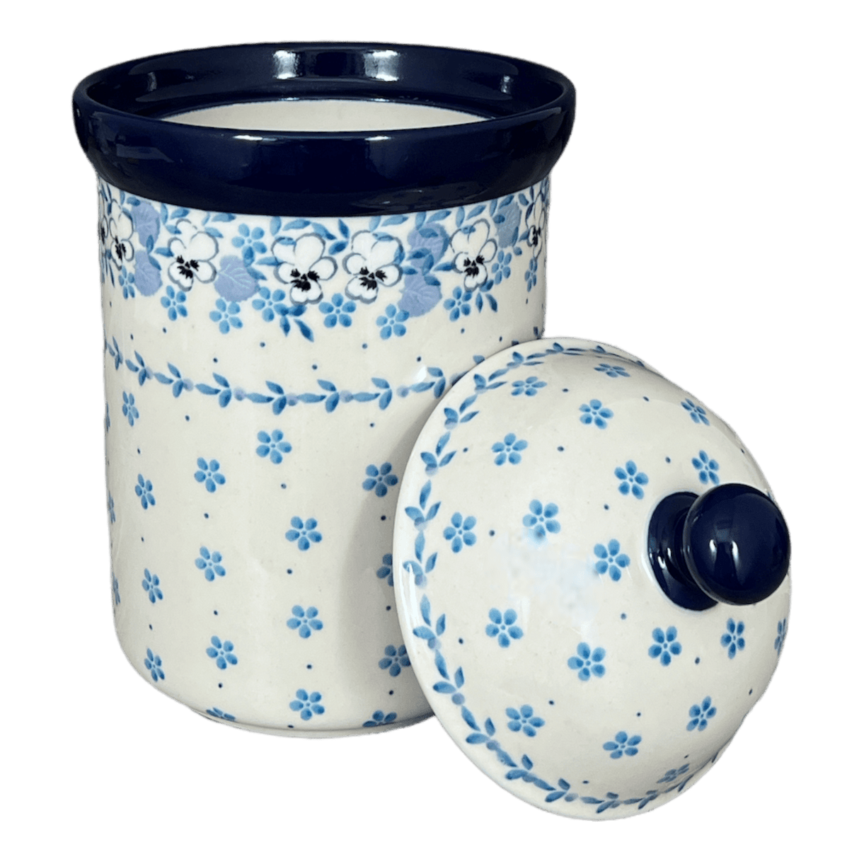 Canister, 1.5 Liter in "Pansy Blues" by Ceramika Artystyczna | A493-2346X