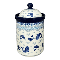A picture of a Polish Pottery 1.5 Liter Canister (Koi Pond) | A493-2372X as shown at PolishPotteryOutlet.com/products/1-5-liter-canister-koi-pond-a493-2372x