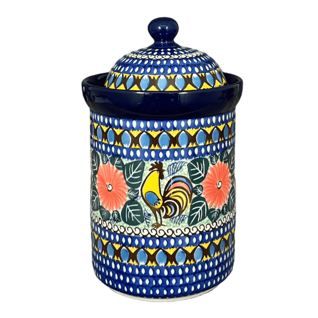 Canister, 1.5 Liter in "Regal Roosters" by Ceramika Artystyczna | A493-U2617