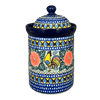 Polish Pottery CA 1.5 Liter Canister (Regal Roosters) | A493-U2617 at PolishPotteryOutlet.com