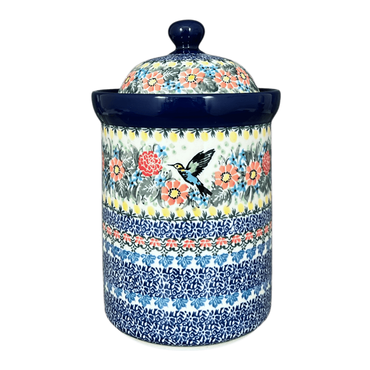 Canister, 1.5 Liter in "Hummingbird Bouquet" by Ceramika Artystyczna | A493-U3357