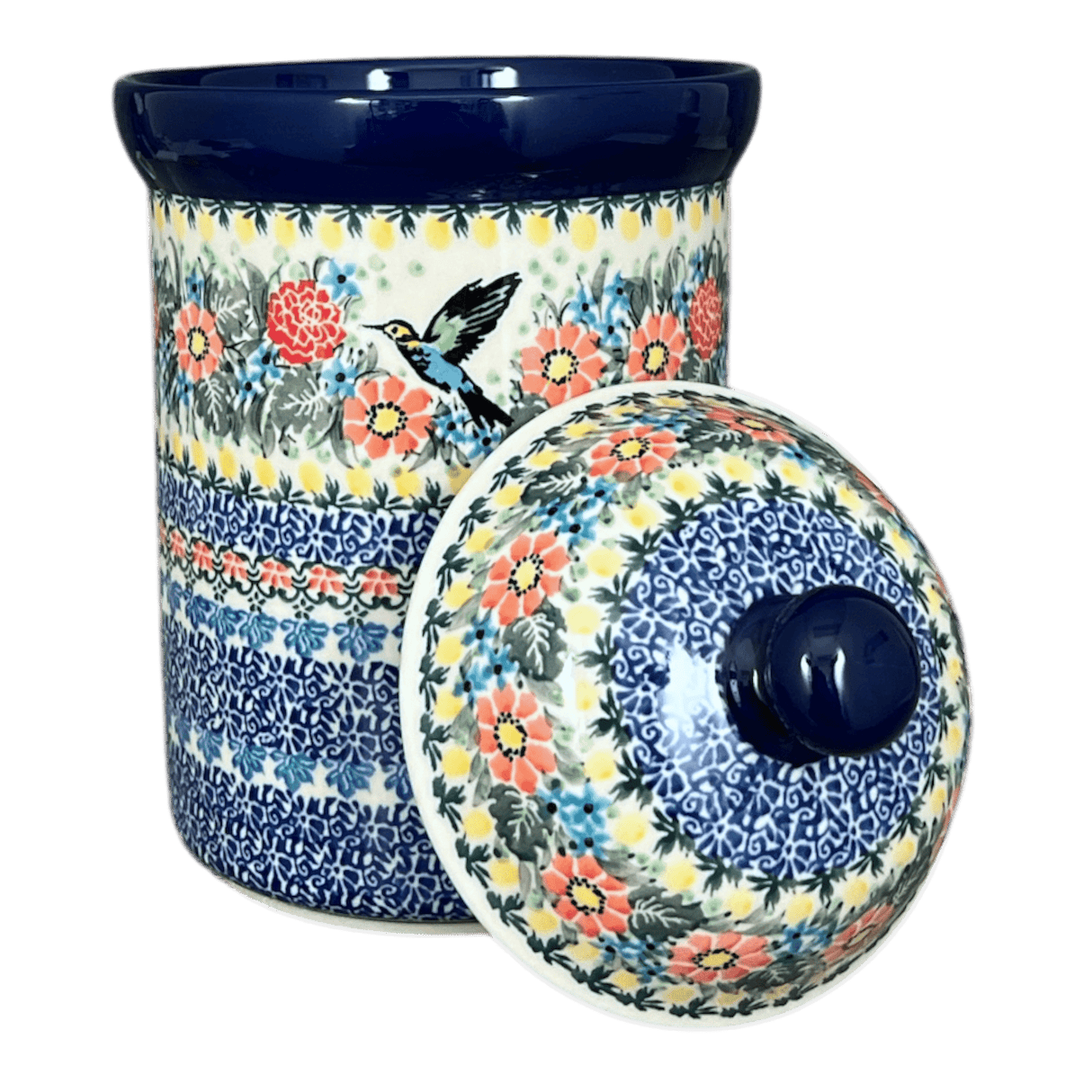 Canister, 1.5 Liter in "Hummingbird Bouquet" by Ceramika Artystyczna | A493-U3357