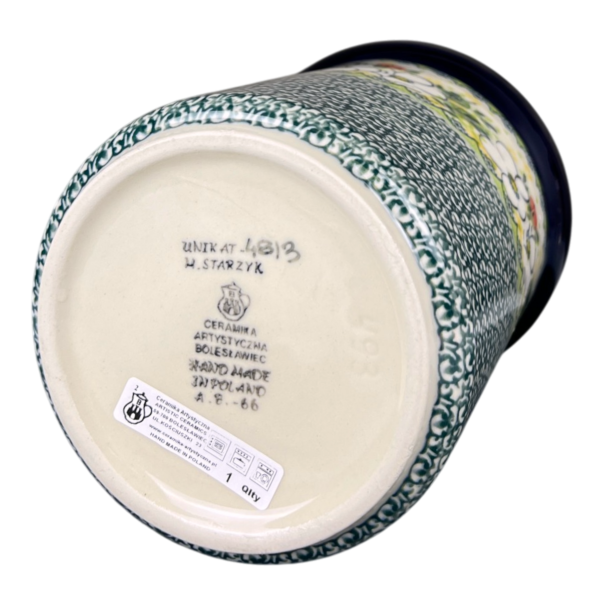 Canister, 1.5 Liter in "White Cosmos" by Ceramika Artystyczna | A493-U4813