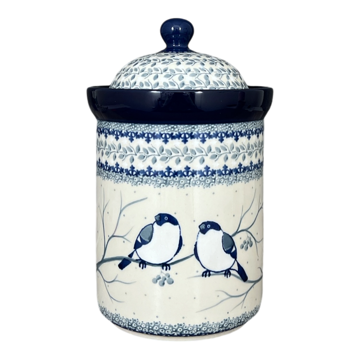 Canister, 1.5 Liter in "Bullfinch on Blue" by Ceramika Artystyczna | A493-U4830