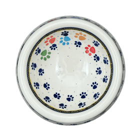 Polish Pottery CA 5.5" Large Dog Bowl (Paw Parade) | A525-1769X Additional Image at PolishPotteryOutlet.com