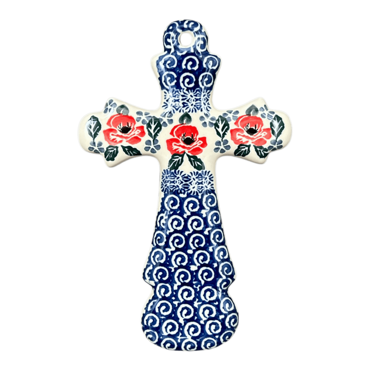 Cross, Large, 7.75" in "Rosie's Garden" by Ceramika Artystyczna | A533-1490X