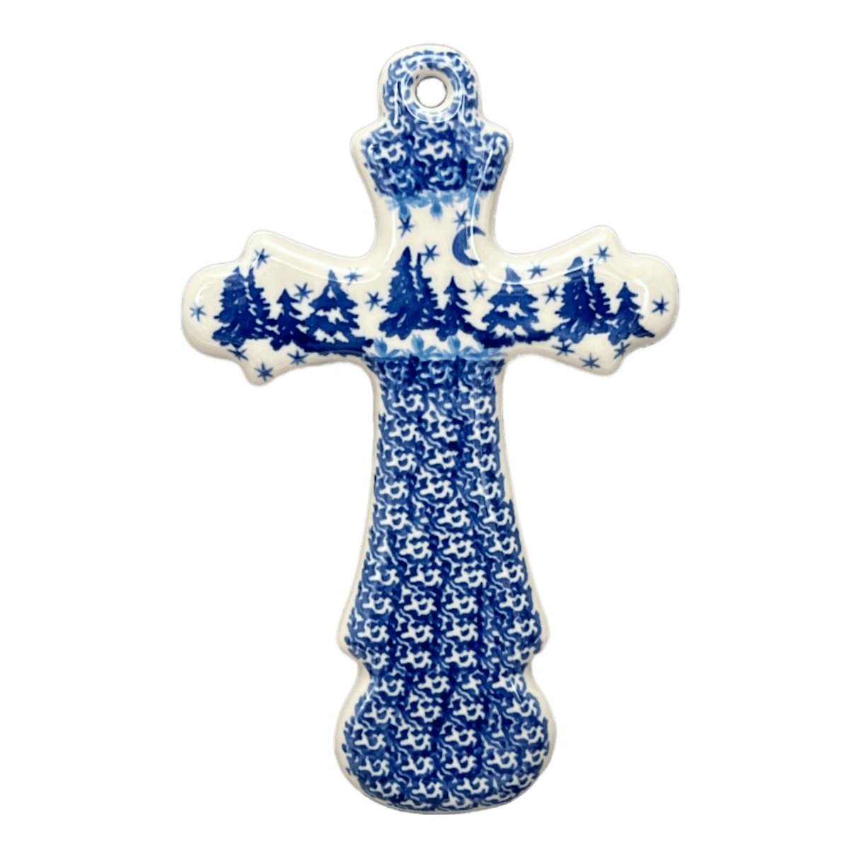 Cross, Large, 7.75" in "Winter Skies" by Ceramika Artystyczna | A533-2826X