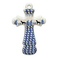 A picture of a Polish Pottery Large Cross (Labrador Loop) | A533-2862X as shown at PolishPotteryOutlet.com/products/large-cross-labrador-loop-a533-2862x