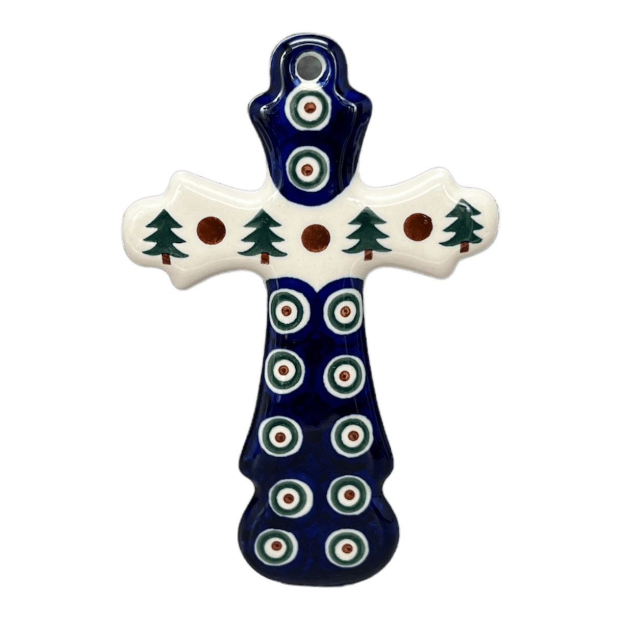 Cross, Large, 7.75" in "Peacock Pine" by Ceramika Artystyczna | A533-366X