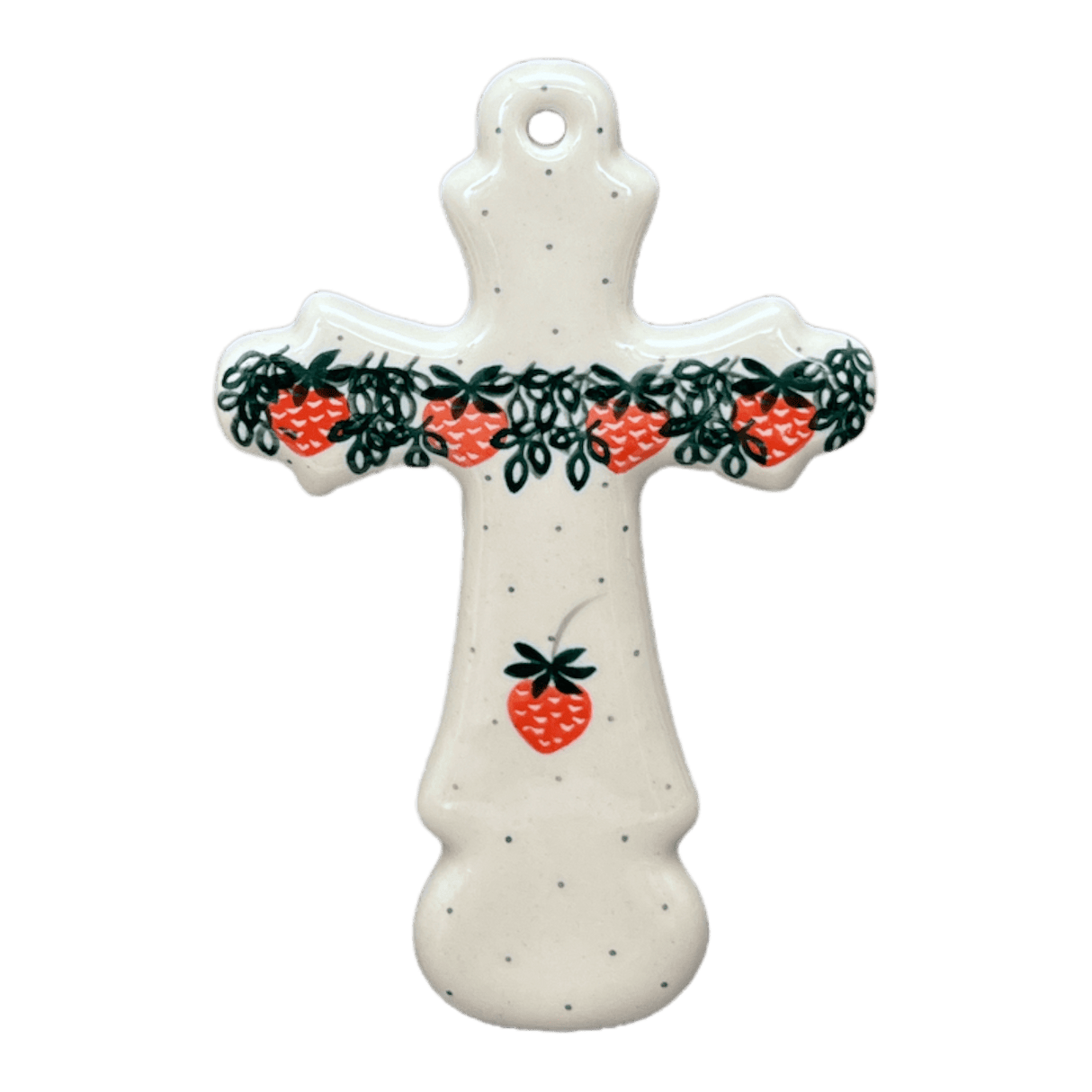 Cross, Large, 7.75" in "Strawberry Patch" by Ceramika Artystyczna | A533-721X