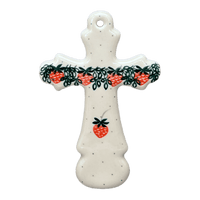 A picture of a Polish Pottery Large Cross (Strawberry Patch) | A533-721X as shown at PolishPotteryOutlet.com/products/large-cross-strawberry-patch-a533-721x