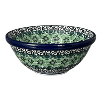 A picture of a Polish Pottery 4.75" Bowl (Ring of Green) | A556-1479X as shown at PolishPotteryOutlet.com/products/4-75-bowl-ring-of-green-a556-1479x