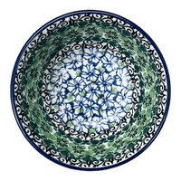 A picture of a Polish Pottery 4.75" Bowl (Ring of Green) | A556-1479X as shown at PolishPotteryOutlet.com/products/4-75-bowl-ring-of-green-a556-1479x