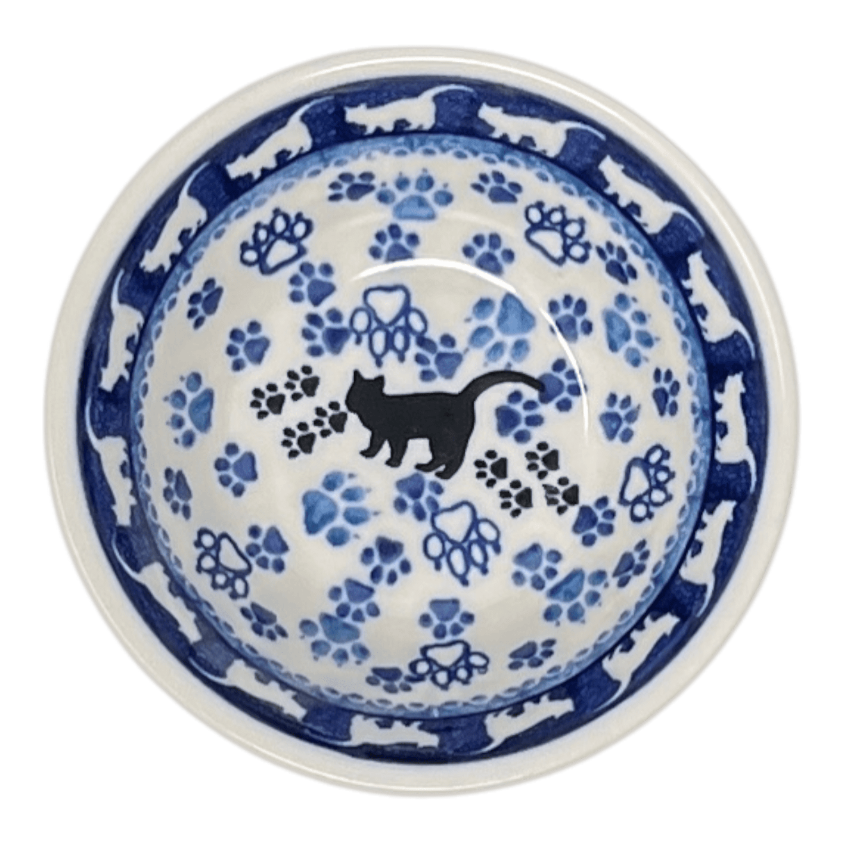Bowl, Round, 4.75" in "Cat Tracks" by Ceramika Artystyczna | A556-1771