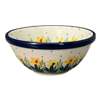 A picture of a Polish Pottery CA 4.75" Bowl (Daffodils in Bloom) | A556-2122X as shown at PolishPotteryOutlet.com/products/4-75-bowl-daffodils-in-bloom-a556-2122x