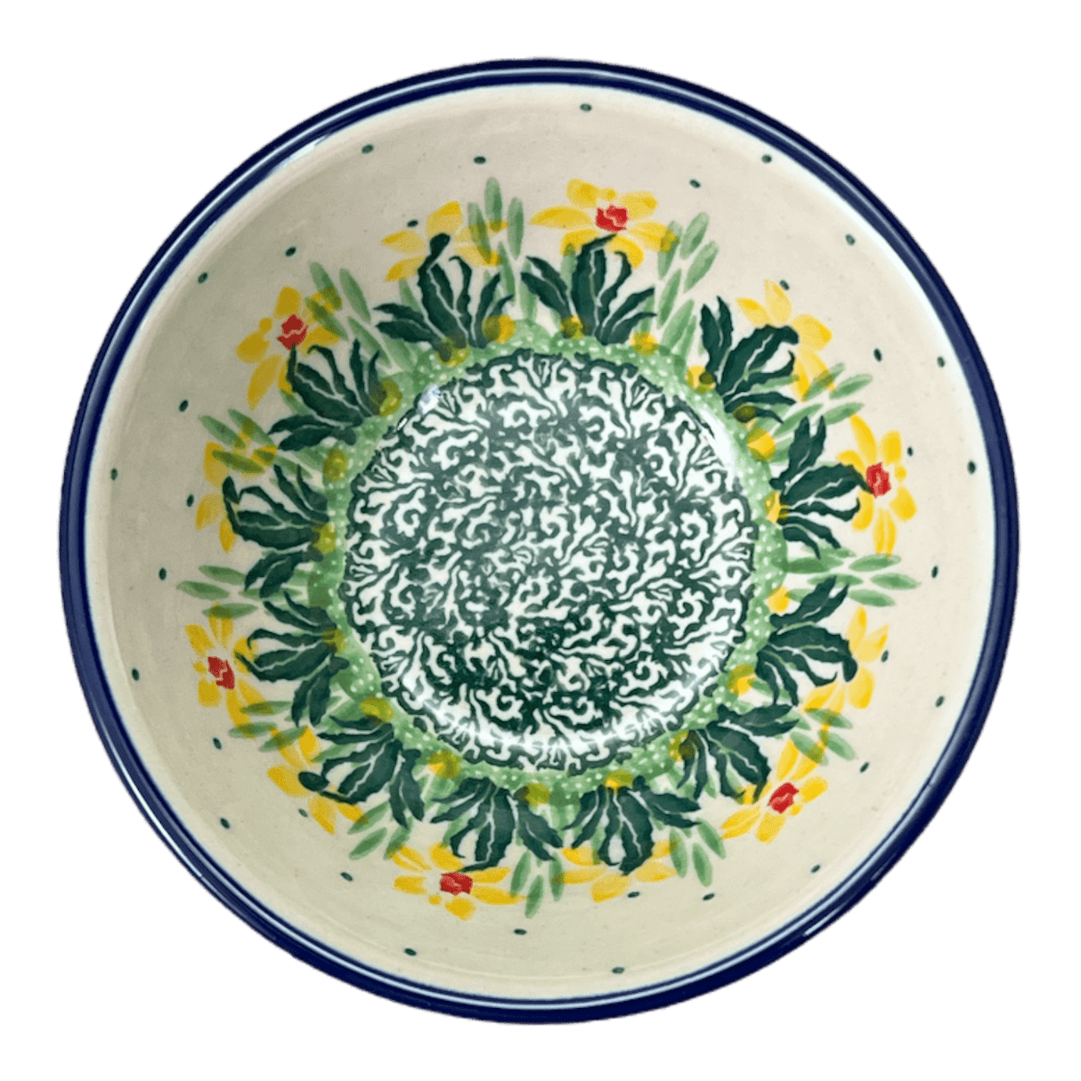 Bowl, Round, 4.75" in "Daffodils in Bloom" by Ceramika Artystyczna | A556-2122X