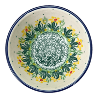 A picture of a Polish Pottery 4.75" Bowl (Daffodils in Bloom) | A556-2122X as shown at PolishPotteryOutlet.com/products/4-75-bowl-daffodils-in-bloom-a556-2122x
