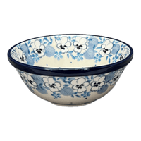 A picture of a Polish Pottery CA 4.75" Bowl (Pansy Blues) | A556-2346X as shown at PolishPotteryOutlet.com/products/4-75-bowl-pansy-blues-a556-2346x