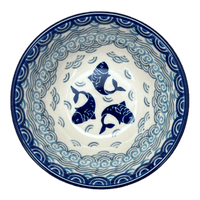 A picture of a Polish Pottery 4.75" Bowl (Koi Pond) | A556-2372X as shown at PolishPotteryOutlet.com/products/4-75-bowl-koi-pond-a556-2372x