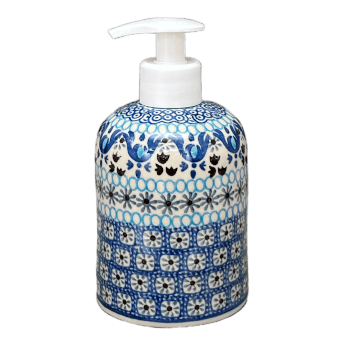 Soap Dispenser, 5.5" in "Blue Ribbon" by Ceramika Artystyczna | A573-1026X