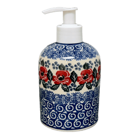 Polish Pottery CA 5.5" Soap Dispenser (Rosie's Garden) | A573-1490X Additional Image at PolishPotteryOutlet.com