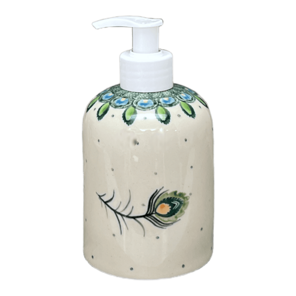 Soap Dispenser, 5.5" in "Peacock Plume" by Ceramika Artystyczna | A573-2218X