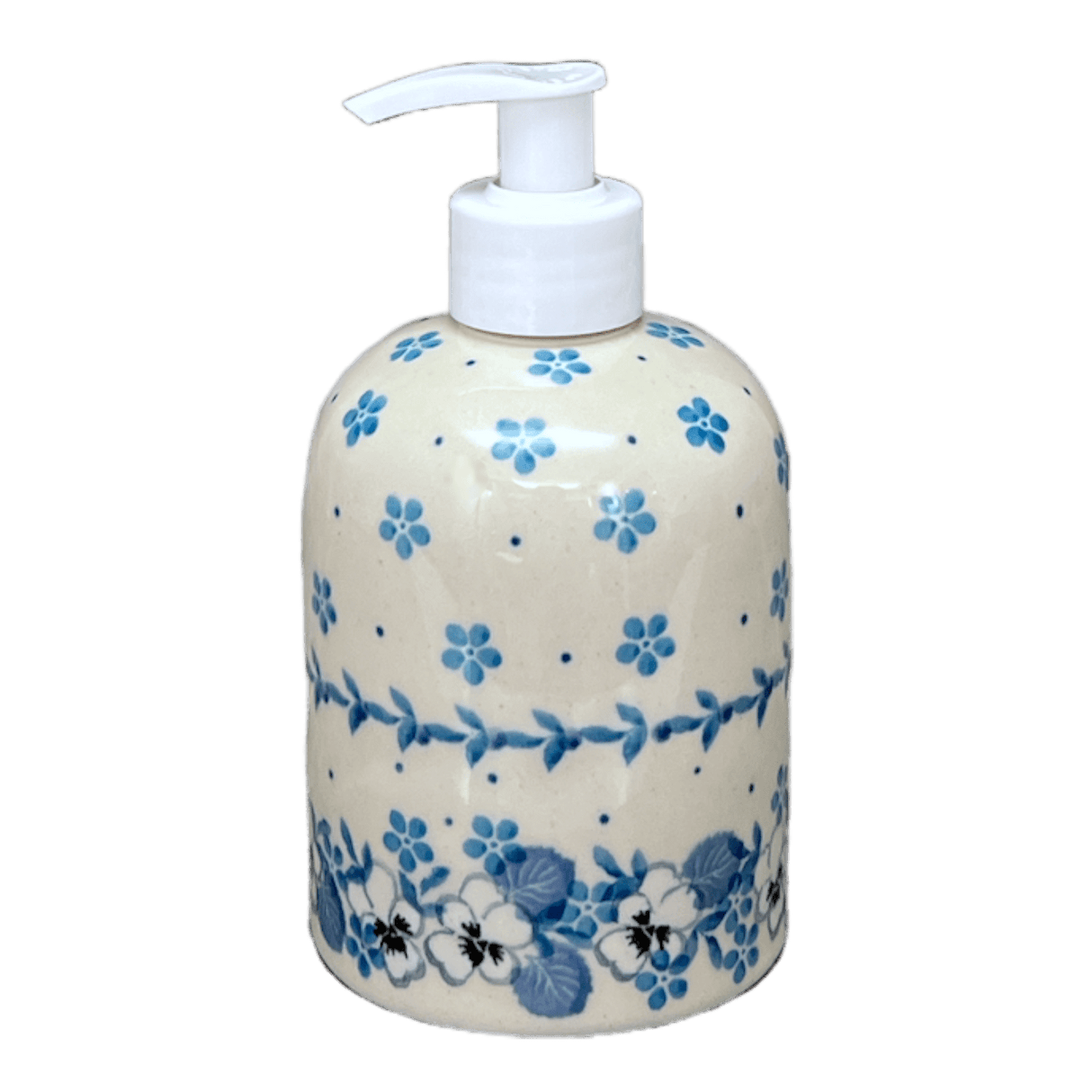 Soap Dispenser, 5.5" in "Pansy Blues" by Ceramika Artystyczna | A573-2346X