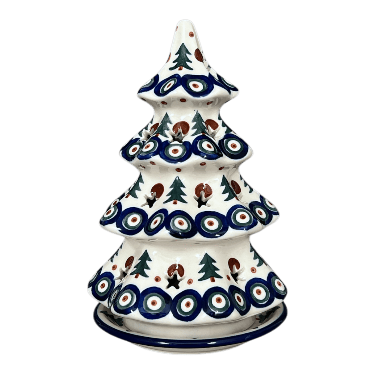 Luminary, Tall Christmas Tree, 8" in "Peacock Pine" by Ceramika Artystyczna | A602-366X