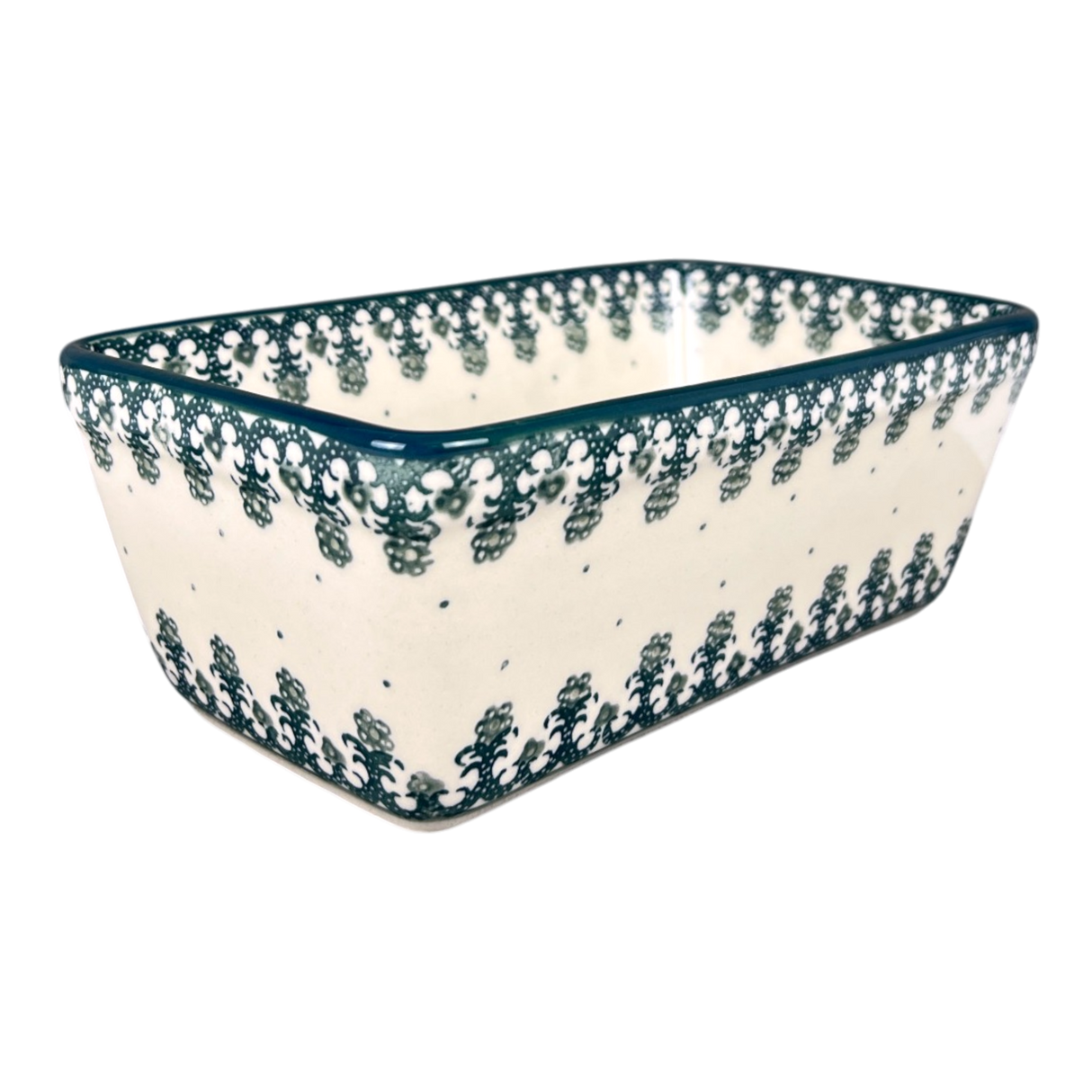 Baker, Bread, Medium, 8" x 5" in "Green Lace" by Ceramika Artystyczna | A603-1149Q