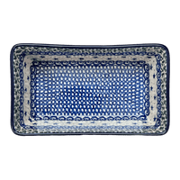 A picture of a Polish Pottery CA 8" x 5" Bread Baker (Starry Sea) | A603-454C as shown at PolishPotteryOutlet.com/products/8-x-5-bread-baker-starry-sea-a603-454c