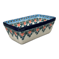 A picture of a Polish Pottery CA 8" x 5" Bread Baker (Strawberry Patch) | A603-721X as shown at PolishPotteryOutlet.com/products/8-x-5-bread-baker-strawberry-patch-a603-721x