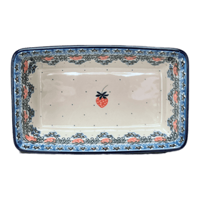 Polish Pottery CA 8" x 5" Bread Baker (Strawberry Patch) | A603-721X Additional Image at PolishPotteryOutlet.com