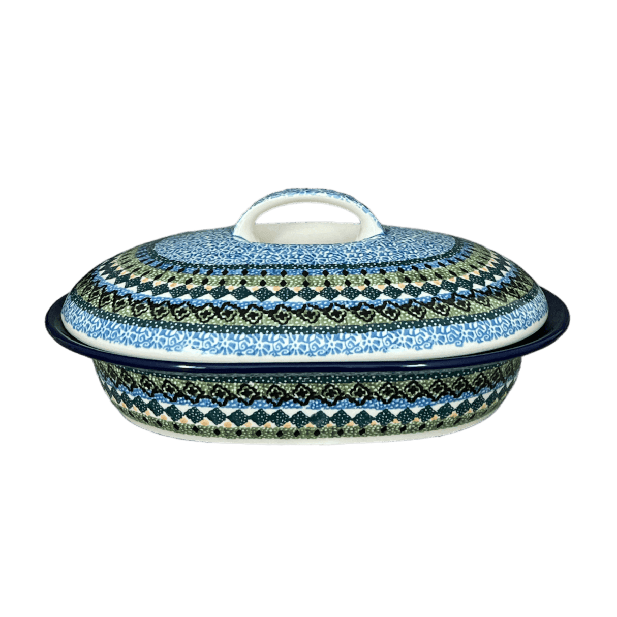 Casserole, Covered, 10" x 7.75" Small in "Aztec Blues" by Ceramika Artystyczna | A617-U4428