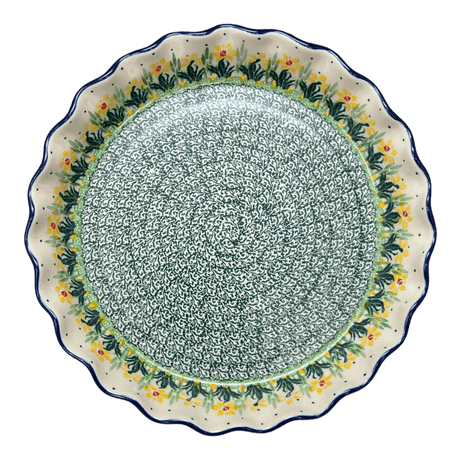 Quiche/Pie Dish, 10" in "Daffodils in Bloom" by Ceramika Artystyczna | A636-2122X