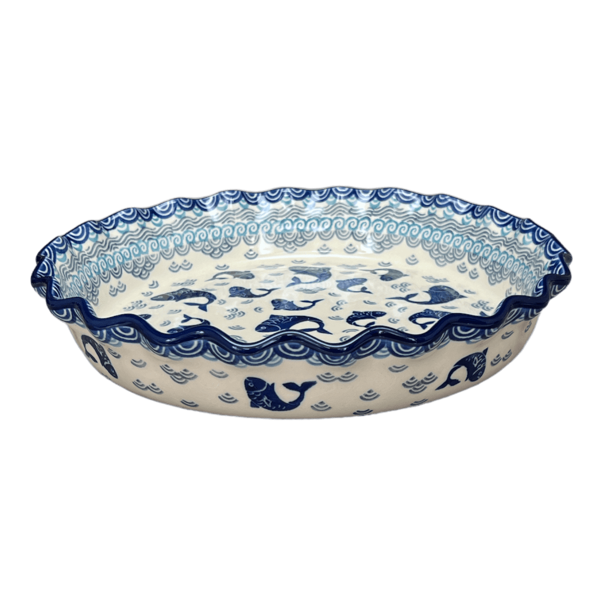 Quiche/Pie Dish, 10" in "Koi Pond" by Ceramika Artystyczna | A636-2372X