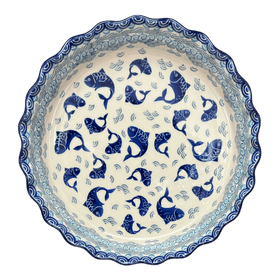 Polish Pottery CA 10" Quiche/Pie Dish (Koi Pond) | A636-2372X Additional Image at PolishPotteryOutlet.com
