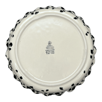 A picture of a Polish Pottery CA 10" Quiche/Pie Dish (Cowabunga - Blue Rim) | A636-2417X as shown at PolishPotteryOutlet.com/products/10-quiche-pie-dish-cowabunga-blue-rim-a636-2417x