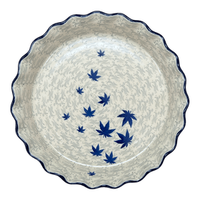 Polish Pottery CA 10" Quiche/Pie Dish (Blue Sweetgum) | A636-2545X Additional Image at PolishPotteryOutlet.com