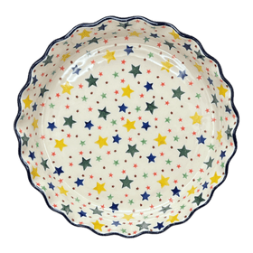 Polish Pottery CA 10" Quiche/Pie Dish (Star Shower) | A636-359X Additional Image at PolishPotteryOutlet.com