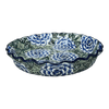 Polish Pottery CA 10" Quiche/Pie Dish (Blue Dahlia) | A636-U1473 at PolishPotteryOutlet.com