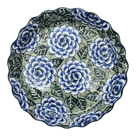 Polish Pottery CA 10" Quiche/Pie Dish (Blue Dahlia) | A636-U1473 Additional Image at PolishPotteryOutlet.com