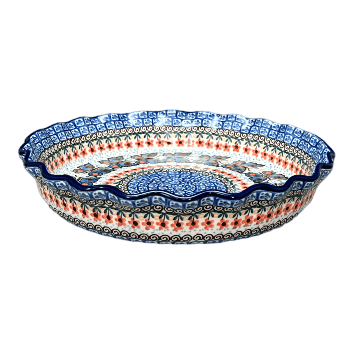 Quiche/Pie Dish, 10" in "Butterfly Parade" by Ceramika Artystyczna | A636-U1493