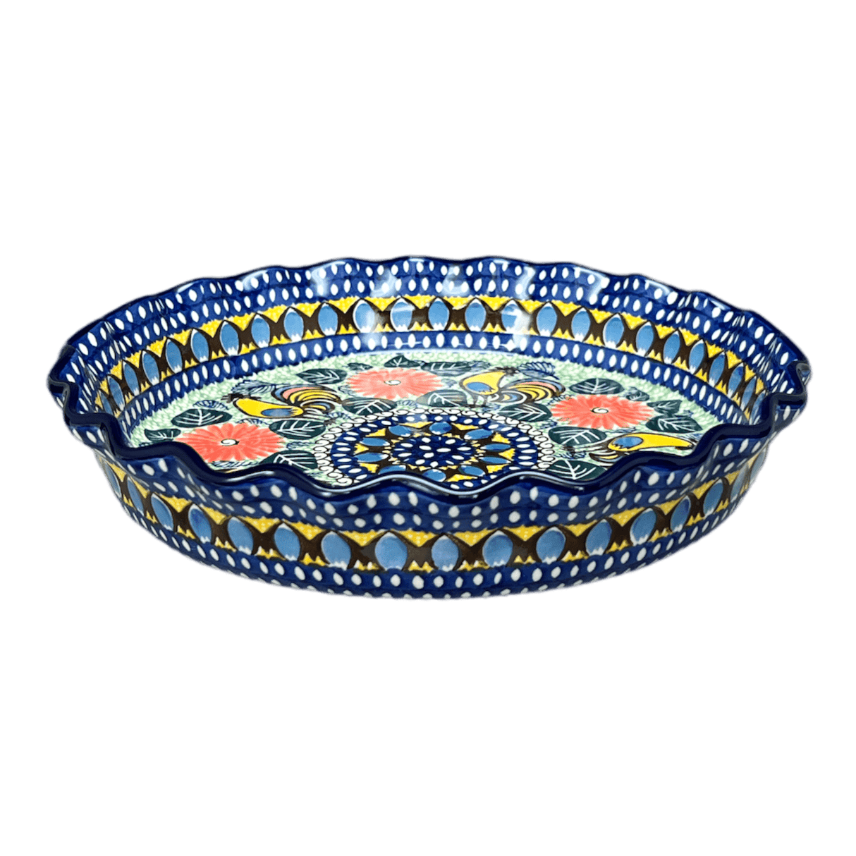 Quiche/Pie Dish, 10" in "Regal Roosters" by Ceramika Artystyczna | A636-U2617